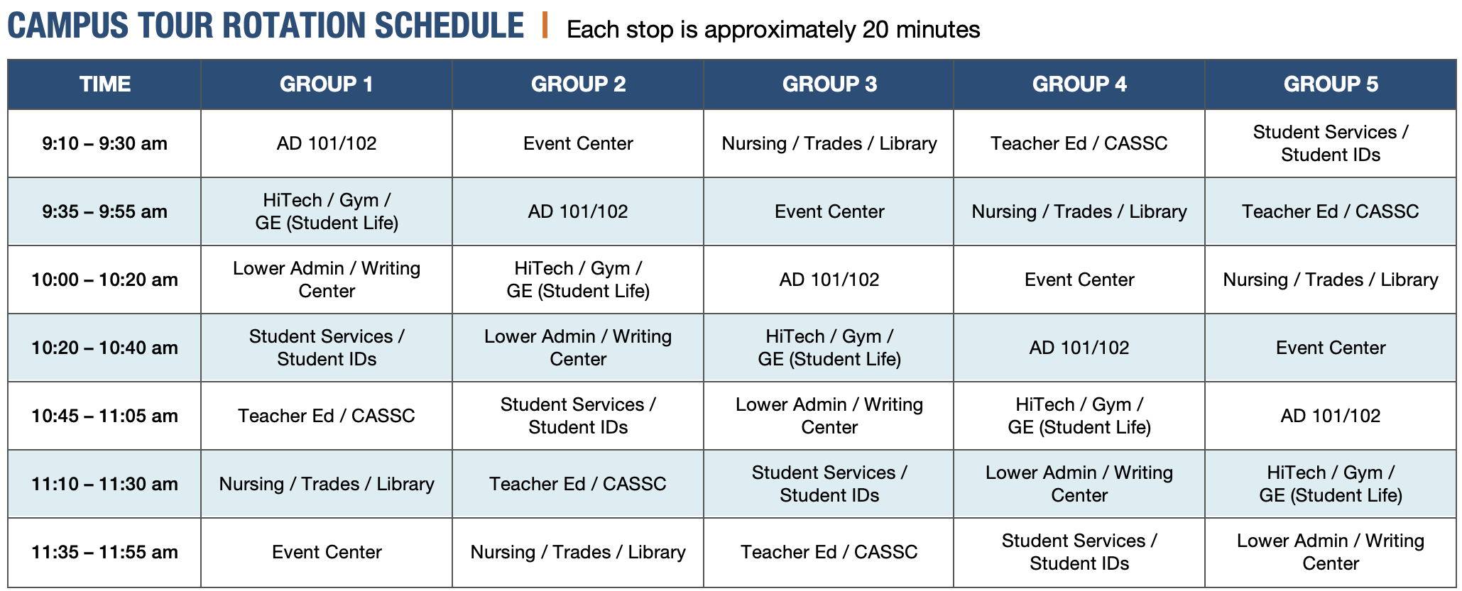 New Student Orientation Schedule New Student Orientation Schedule